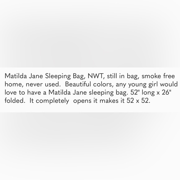 Matilda Jane Sleeping Bag NWT - Picture 3 of 3